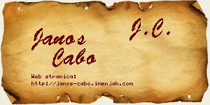 Janoš Cabo vizit kartica